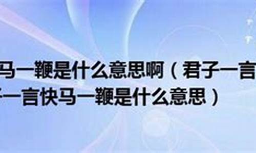 君子一言快马一鞭的意思-君子一言快马一鞭什么意思