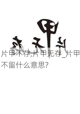 片甲不存,片甲无存_片甲不留什么意思?