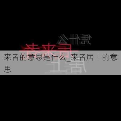 来者的意思是什么_来者居上的意思