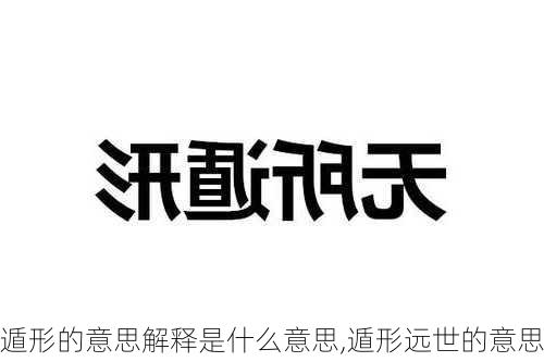 遁形的意思解释是什么意思,遁形远世的意思