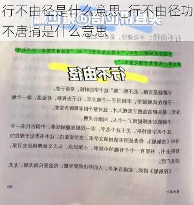 行不由径是什么意思_行不由径功不唐捐是什么意思