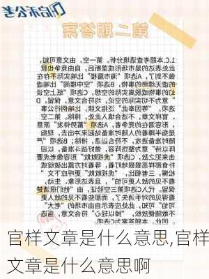 官样文章是什么意思,官样文章是什么意思啊