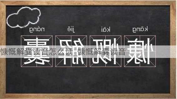 慷慨解囊读音怎么读_慷慨解囊读音