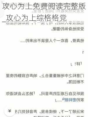 攻心为上免费阅读完整版_攻心为上综格格党