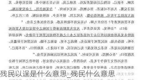 残民以逞是什么意思_残民什么意思