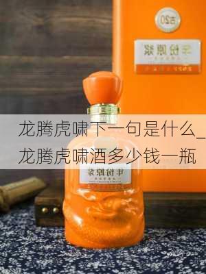 龙腾虎啸下一句是什么_龙腾虎啸酒多少钱一瓶