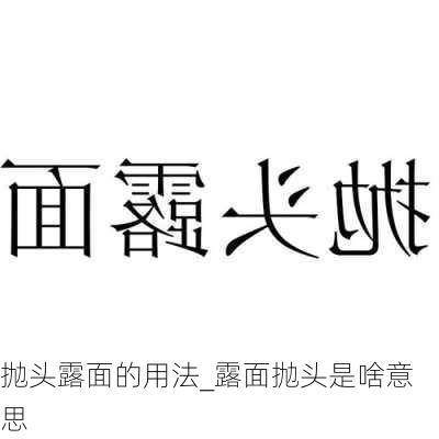 抛头露面的用法_露面抛头是啥意思