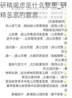 研精竭虑是什么意思_研精苦思的意思