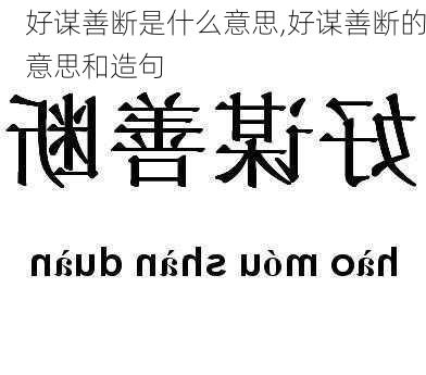 好谋善断是什么意思,好谋善断的意思和造句