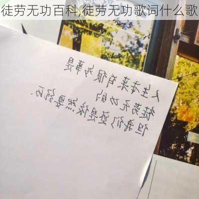 徒劳无功百科,徒劳无功歌词什么歌