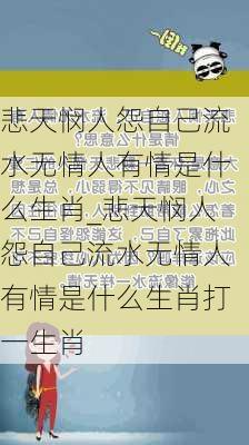 悲天悯人怨自己流水无情人有情是什么生肖_悲天悯人怨自己流水无情人有情是什么生肖打一生肖