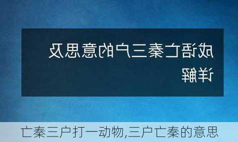 亡秦三户打一动物,三户亡秦的意思