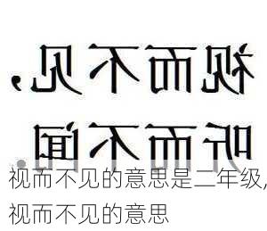 视而不见的意思是二年级,视而不见的意思