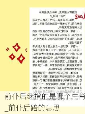 前仆后继指的是哪个生肖_前仆后踣的意思