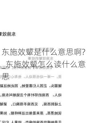 东施效颦是什么意思啊?_东施效颦怎么读什么意思