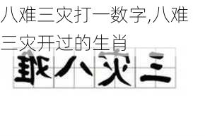 八难三灾打一数字,八难三灾开过的生肖