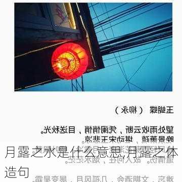 月露之水是什么意思,月露之体造句