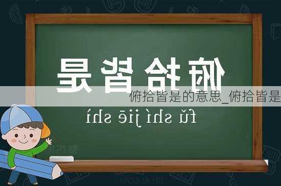 俯拾皆是的意思_俯拾皆是