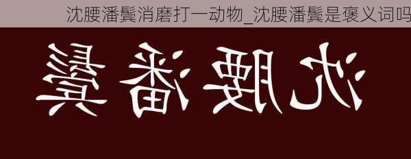 沈腰潘鬓消磨打一动物_沈腰潘鬓是褒义词吗