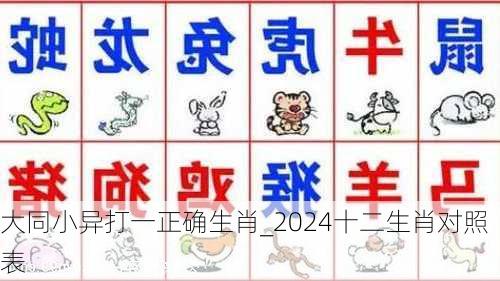 大同小异打一正确生肖_2024十二生肖对照表