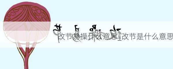 改节易操什么意思_改节是什么意思